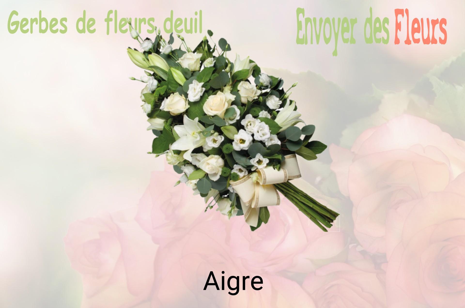 Gerbe de fleurs de deuil livrée à Aigre